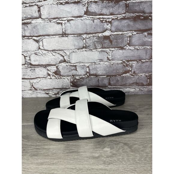 Roam White Leather Ribbon Open Toe Straps Slides Sandals Women Sz 41EU/10.5M US - Picture 15 of 16